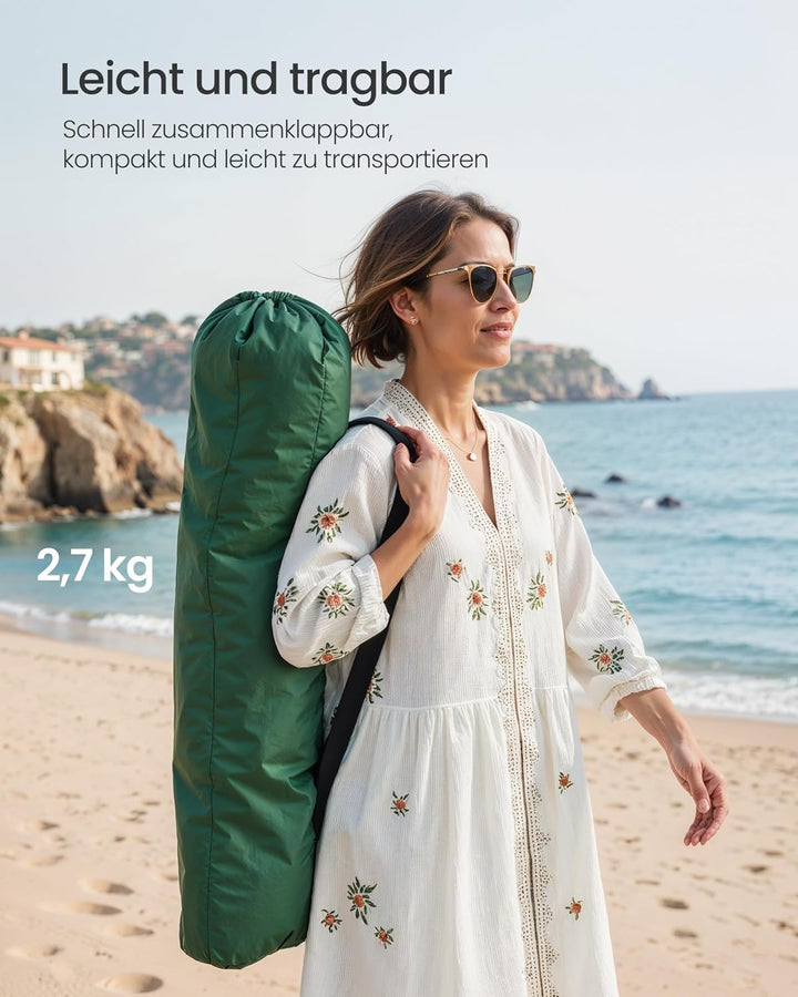 SONGMICS Strandstuhl mit hoher Rückenlehne, tragbarer Klappstuhl, klappbarer Campingstuhl, faltbar,