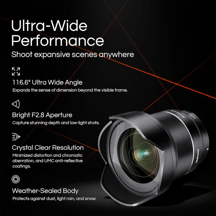 Samyang 14 mm F2.8 AF Weitwinkel, Autofokus-Objektiv für Canon EF