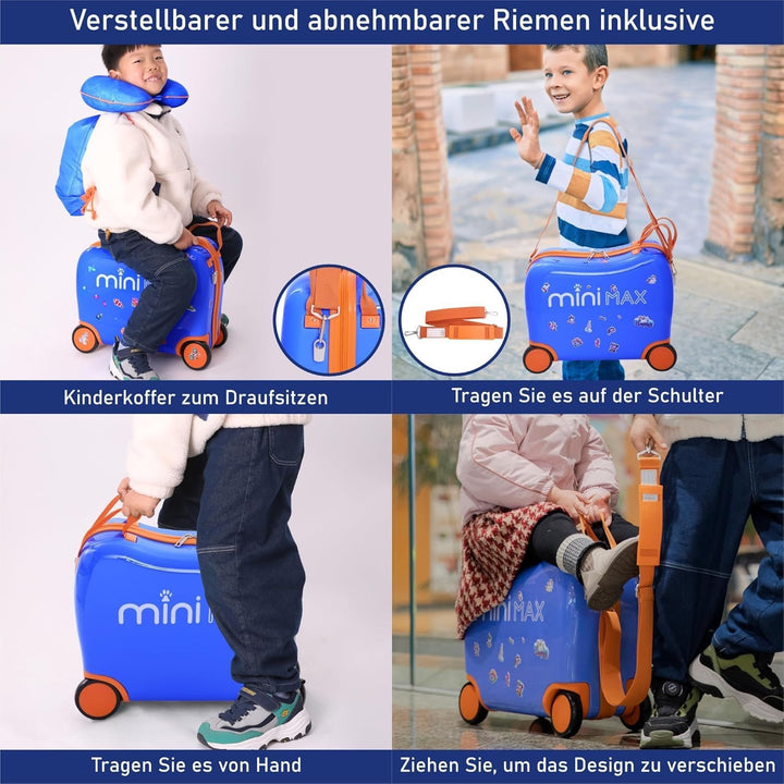 Minimax Kinderkoffer Hartschale Handgepäckkoffer Kofferset 45x36x20cm für Kinder Jungen und Mädchen