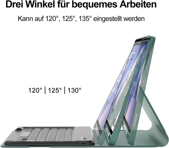 SENGBIRCH Tastatur Hülle für Samsung Galaxy Tab S10 Ultra 14,6 Zoll 2024 - Deutsche QWERTZ Tastatur,
