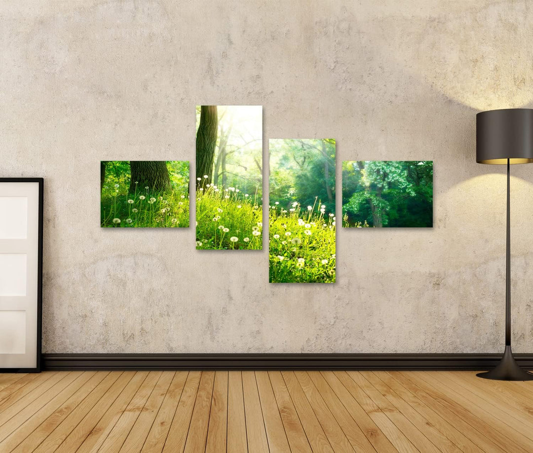 islandburner Bild auf Leinwand Spring Nature Schöne Landschaft Grünes Gras Und Bäume Bilder Wandbild