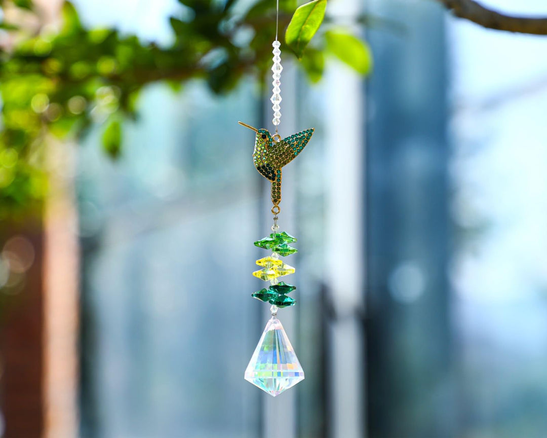 H&amp;D HYALINE &amp; DORA Strass Kolibri mit Kristall Sonnenfänger, Glasfenster Hängeornament, Kristallpris
