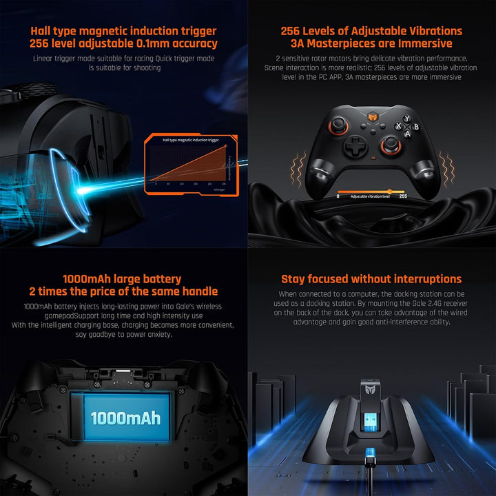 Black Shark PC-Controller, BIGBIG WON Gale Wireless Gaming Controller, Bewegungsziel, Hall-Trigger,