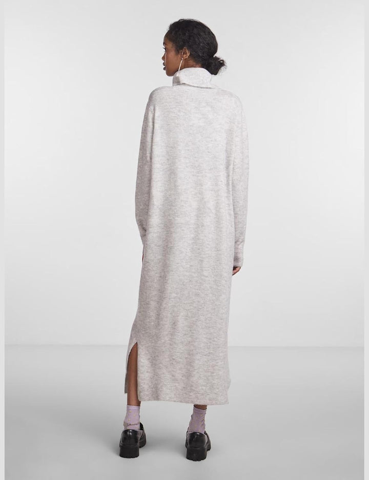 PIECES Damen Pcjuliana Ls Rollneck Knit Dress Noos Bc Kleid M Light Grey Melange, M Light Grey Melan