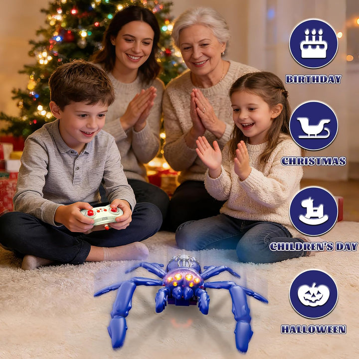 Wall Crawling Spider, Rechargeable Remote Control Robot Kids Toys, Wall Climbing Funny Prank Toys Bi