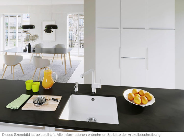 BLANCO ROTAN 500-U | SILGRANIT weiss | Einbauart: Unterbau | ohne Ablauffernbedienung | 60er Untersc