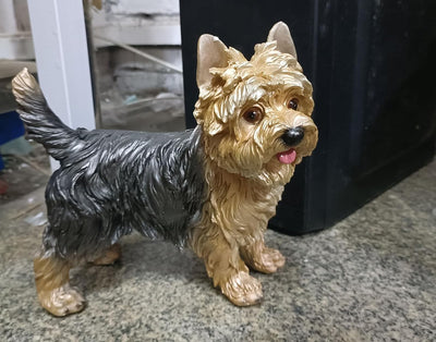 WANLIAN Yorkshire Terrier Statue,handbemalte Figur geeignet für den Innen,und Aussenbereich,frostbes