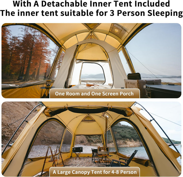 Naturehike Campingzelt 2-4 & 3-6 Personen Thermozelt Hot Tent mit Herdwagenheber PU3000mm UPF50+ mit