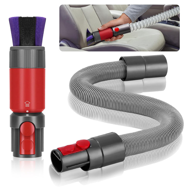 2 Stück Rückstandsloser Staubpinsel Staubsauger Zubehör Set, für Dyson Schlauch Adapter, für Dyson V