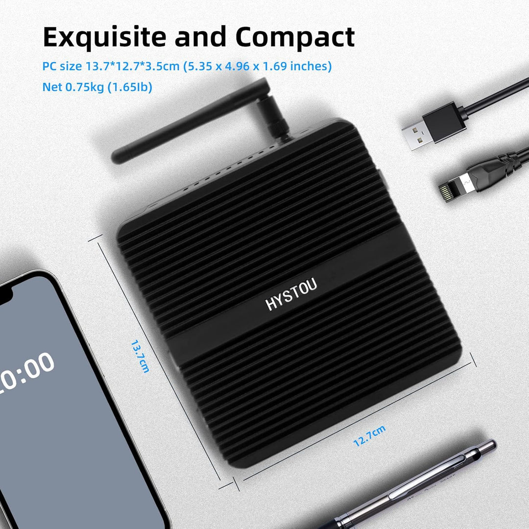 HYSTOU OPNsense Router Firewalls Celeron J4125 mit 4GB DDR4 64GB SSD Firewall Mini PC Windows 10 Pro