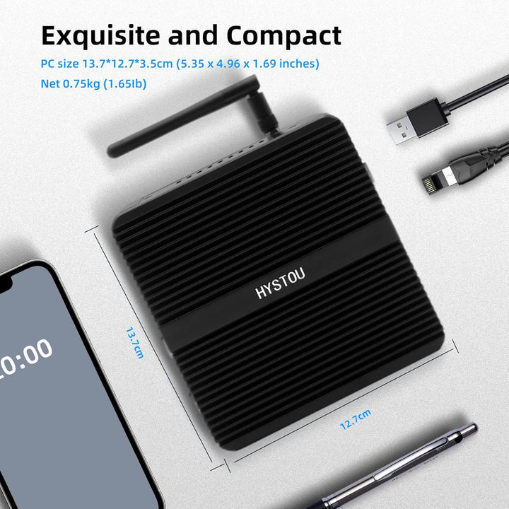 HYSTOU OPNsense Router Firewalls Celeron J4125 mit 4GB DDR4 64GB SSD Firewall Mini PC Windows 10 Pro