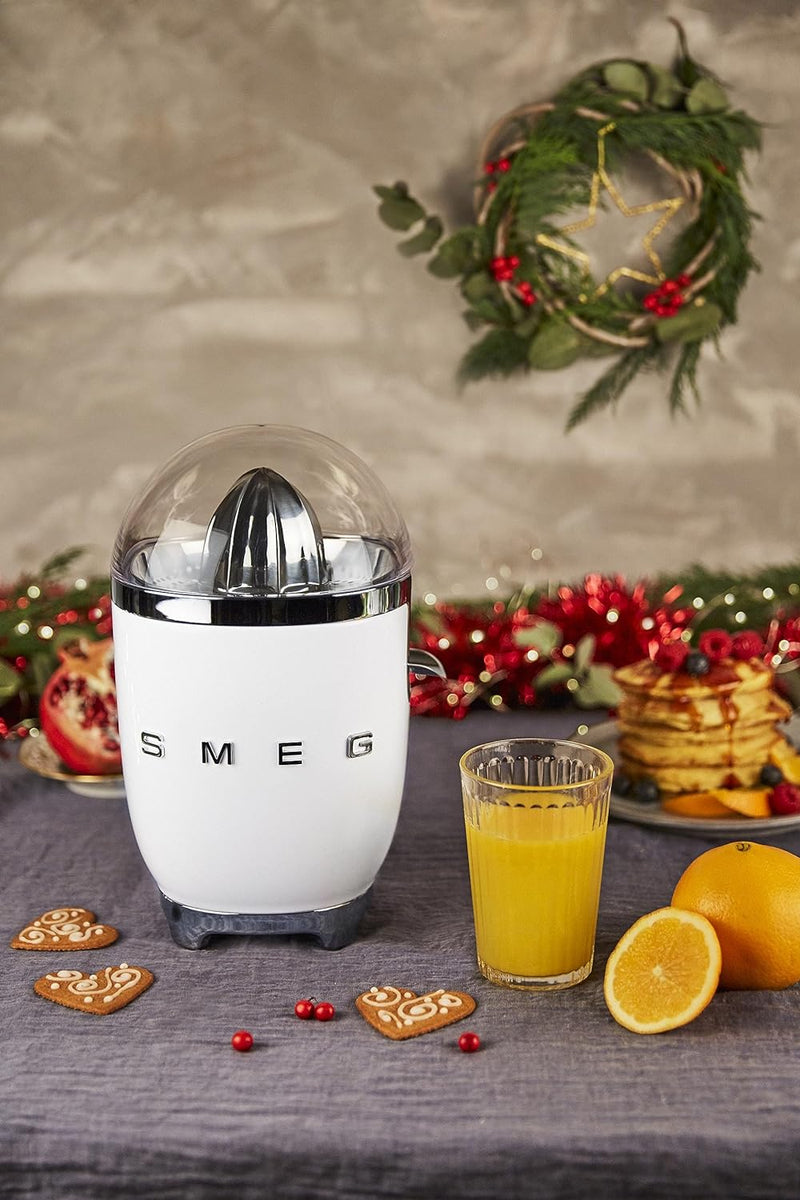 SMEG, Elektrische Zitruspresse CJF11RDEU, tropfsicherer Auslauf und Universalkegel, rutschfeste Stel