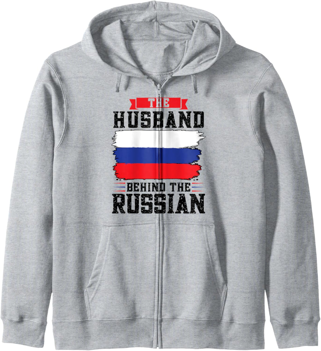 Der Ehemann hinter der russischen Flagge Kapuzenjacke