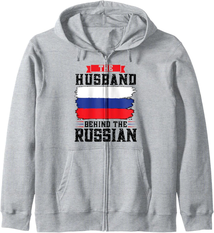 Der Ehemann hinter der russischen Flagge Kapuzenjacke