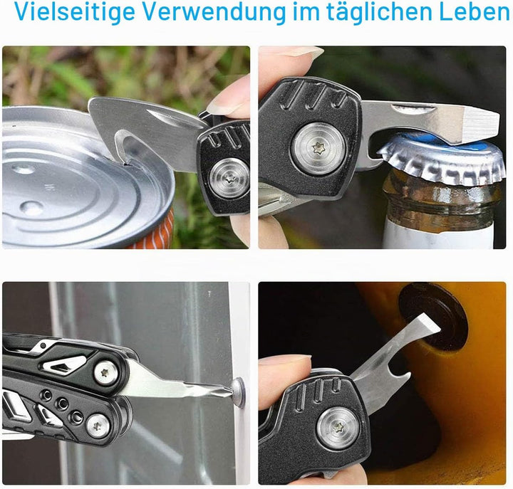 Multi Tool Messerzange Set, 13 in 1 faltbare Zange Edelstahl Multitool mit Nylon-Beutel Ideales Tasc