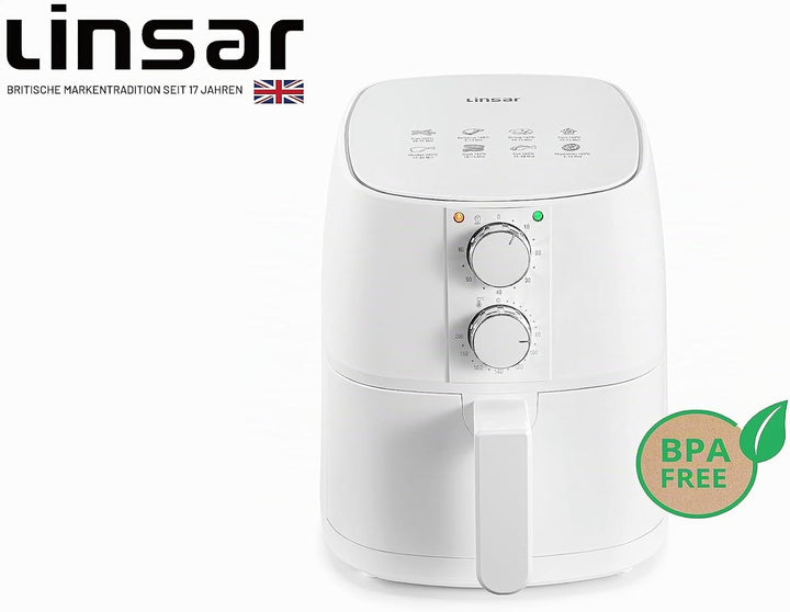 Heissluftfritteuse 4L - Airfryer mit Timer und Warmhaltefunktion - Temperatur wählbar - Energiespare