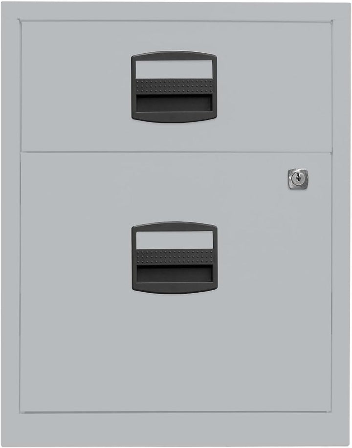 Bisley Home mobiler Beistellschrank PFA, 1 Universalschublade, 1 HR-Schublade, Metall, 355 Silber, 4