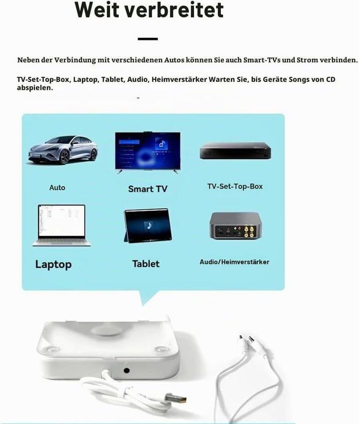 Externer Universal-CD-Player Fürs Auto - Tragbarer CD-Player mit AUX-Kabel, Wird in Den USB-Anschlus