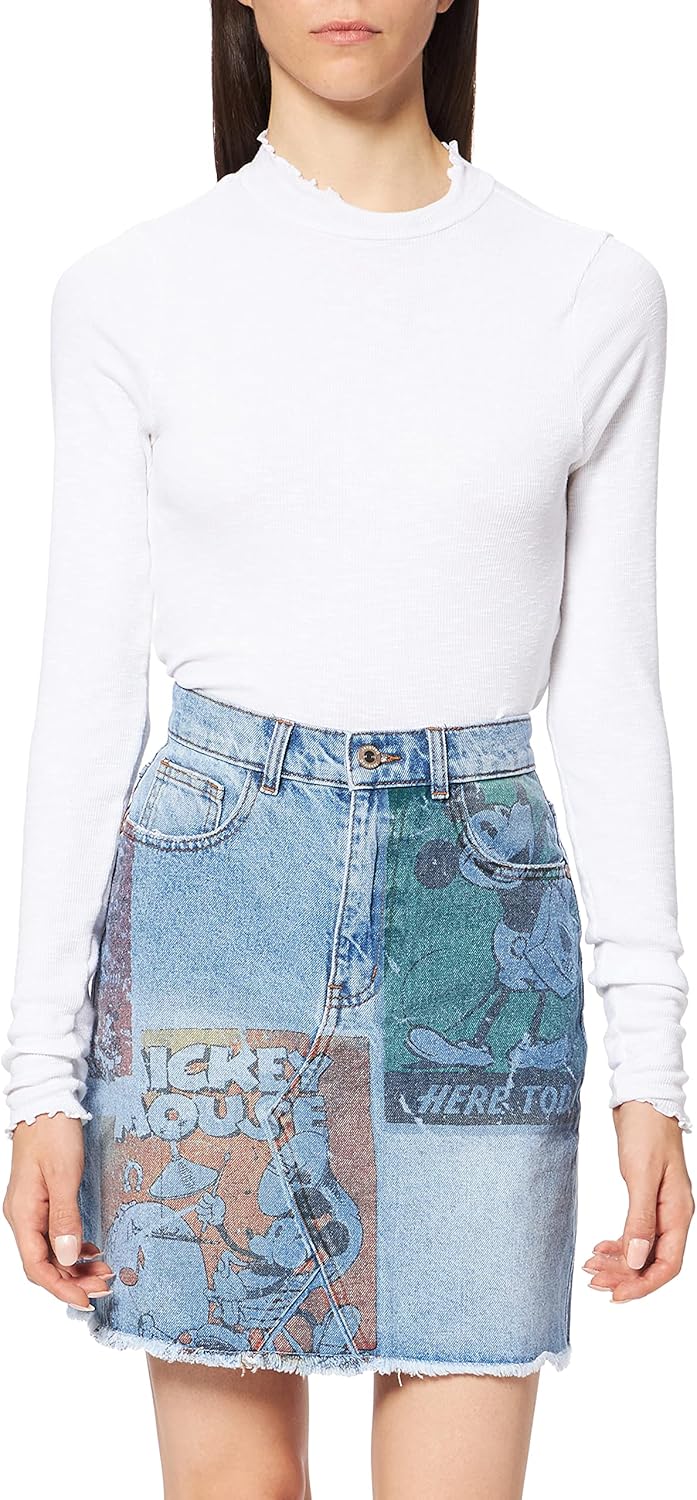 Desigual Damen FAL_India Skirt 38 Blau, 38 Blau