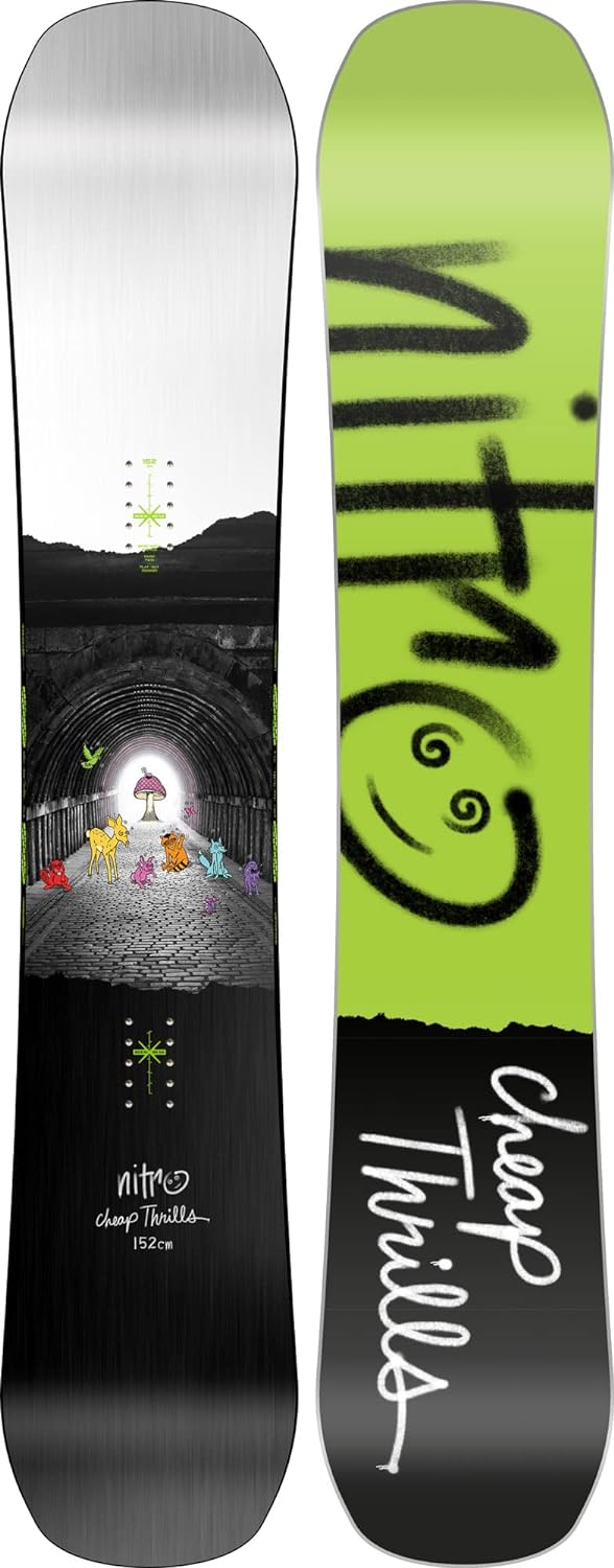 Nitro Herren Snowboards Cheap Thrills 23 All Mountain Urban Freestyle Twin Board Wide 152 Multicolou