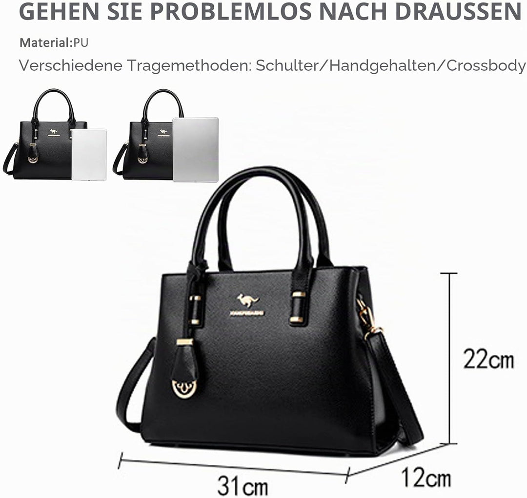 NICOLE &amp; DORIS Mode Handtaschen Damen Elegant Henkeltasche PU Leder Satchel Handtasche Mittelgross T