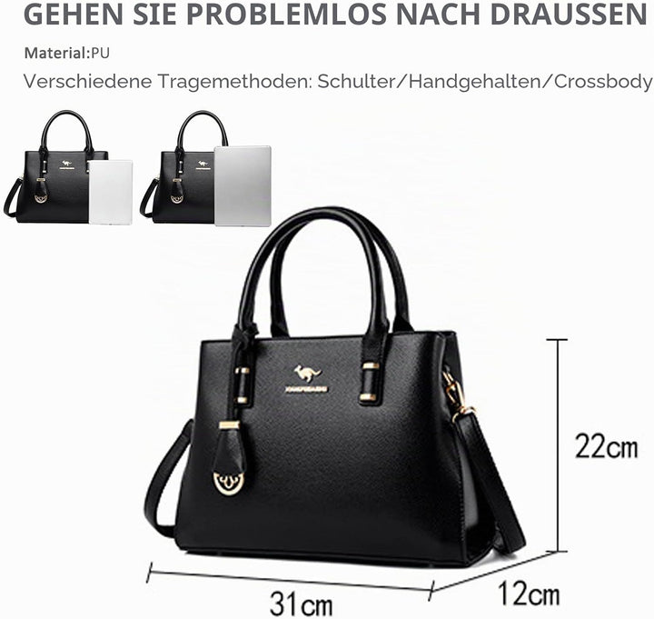 NICOLE &amp; DORIS Mode Handtaschen Damen Elegant Henkeltasche PU Leder Satchel Handtasche Mittelgross T