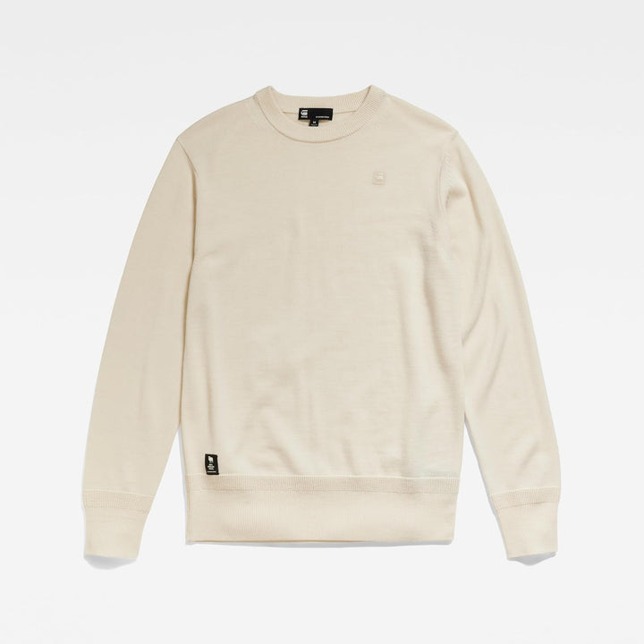 G-Star RAW Herren Premium Core Knitted Pullover Sweater M Beige (Eggnog D21931-b692-g076), M Beige (