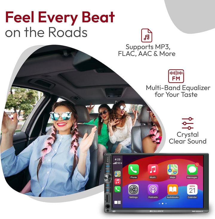 Caliber Autoradio Bluetooth Drahtlos Apple carplay, Autoradio mit Bildschirm 7 Zoll, Auto Radio Touc