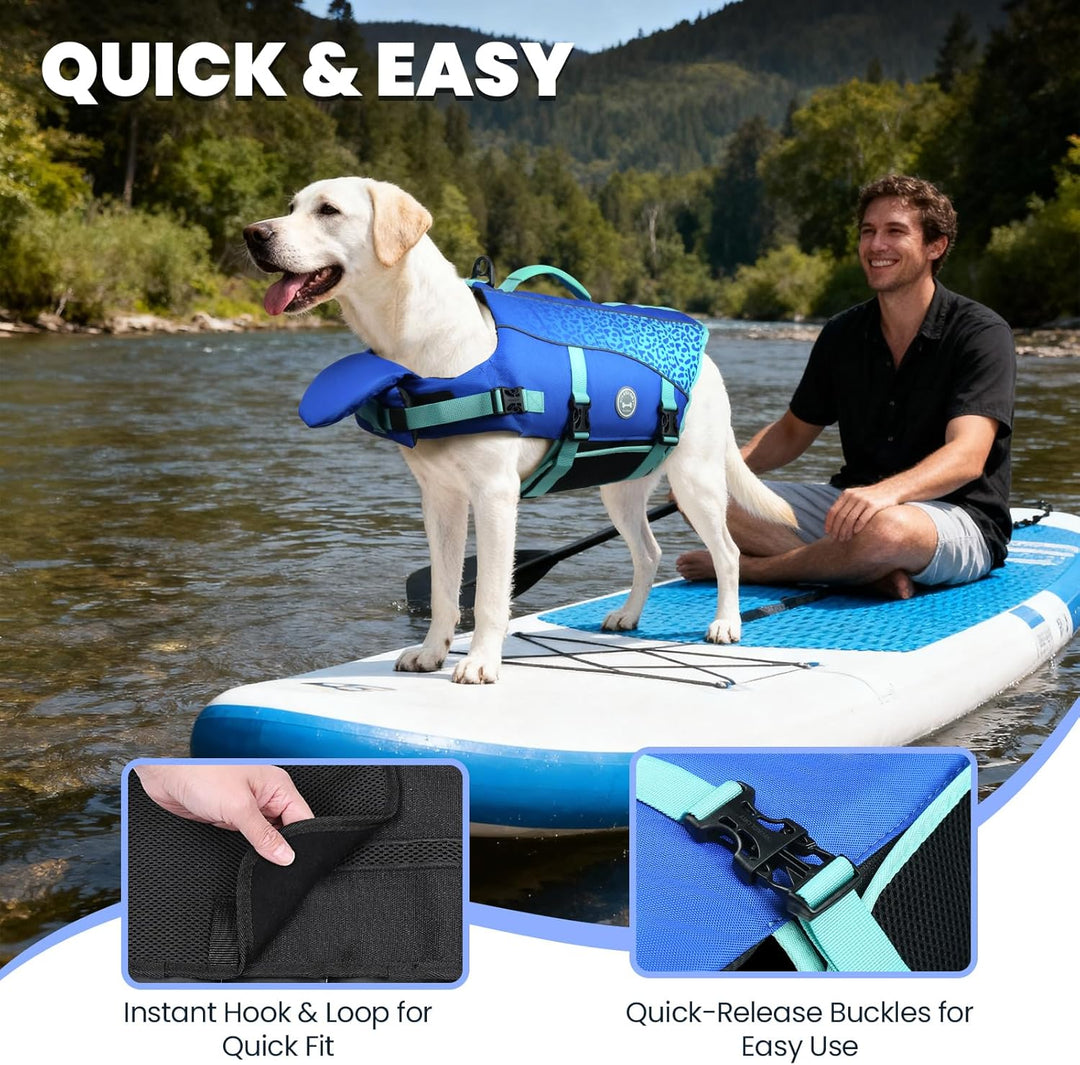 VIVAGLORY Front Float Schwimmweste Hund, Hundeschwimmweste für Bootfahren, Schwimmweste with Kopfstü