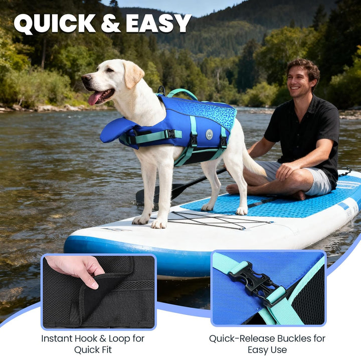 VIVAGLORY Front Float Schwimmweste Hund, Hundeschwimmweste für Bootfahren, Schwimmweste with Kopfstü