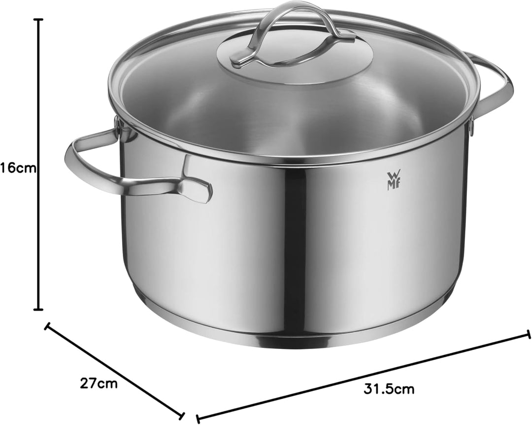 WMF Provence Plus Kochtopf gross 24cm, Glasdeckel, Fleischtopf Induktion 5,7l, Cromargan Edelstahl p