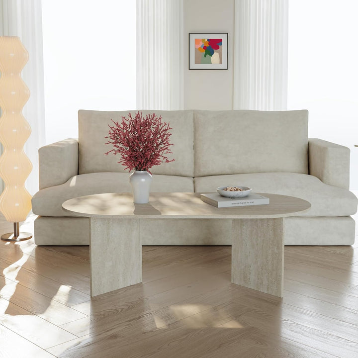 [en.casa] Couchtisch Kynd Wohnzimmertisch 119 x 60 x 40 cm Sofatisch Beistelltisch mit ovaler Tischp