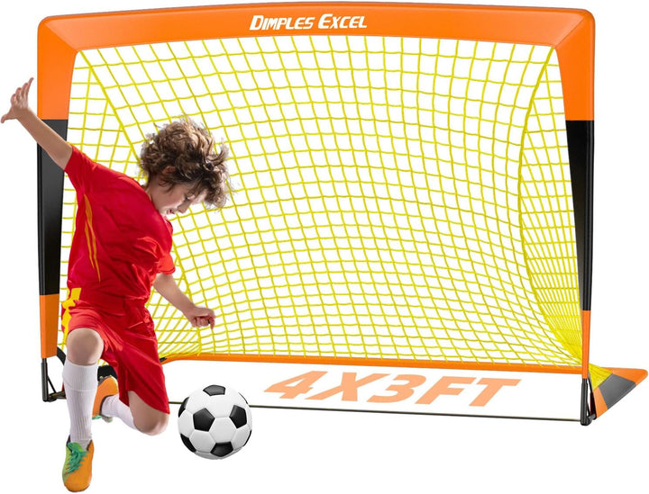Dimples Excel Pop-Up Fussballtor – Faltbar für Kinder | 1er oder 2er Set in 120x90 / 152x110 / 213x1