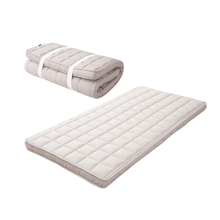 EMOOR Japanische Gepolsterte Futon-Matratze Machi 100 x 202 cm Grau, Zwickel Faltbar Verstaubar Elas