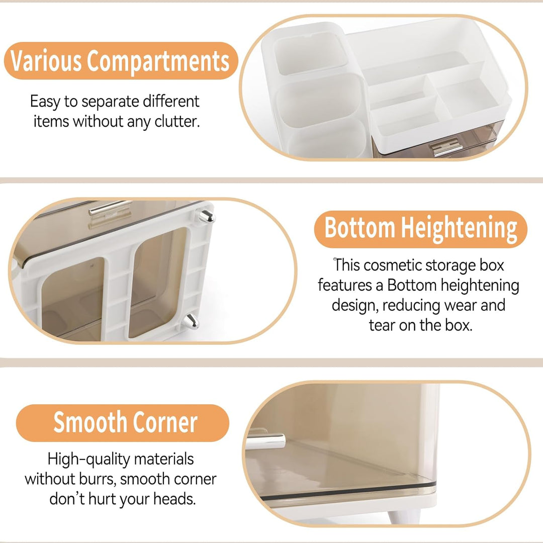 Afeeler Make Up Kosmetik Organizer mit Schubladen, Pinsel Organizer, Multifunktion Schminktisch Orga