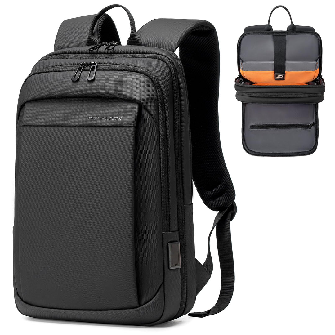Laptop Business Rucksack Herre - Leichter 15,6 Zoll Slim Laptoprucksack mit USB - Ladeanschluss Wass