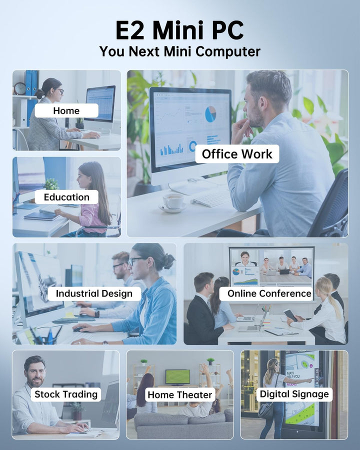 NiPoGi Essenx E2 Mini PC, Ιntel Alder Lake-Ν97(bis zu 3,60 GHz), 16 GB DDR4 256 GB M.2 SSD Mini Desk