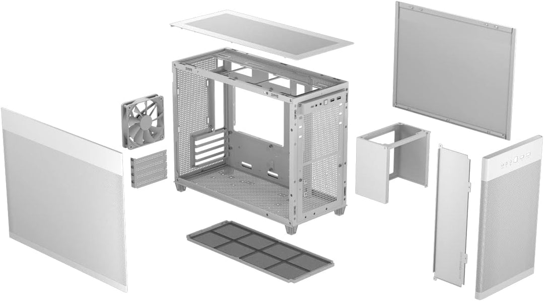 ASUS Prime AP201 MicroATX Gehäuse weiss (33 Liter, unterstützt 280- &amp; 360-mm-Kühler, Grafikkarten bi