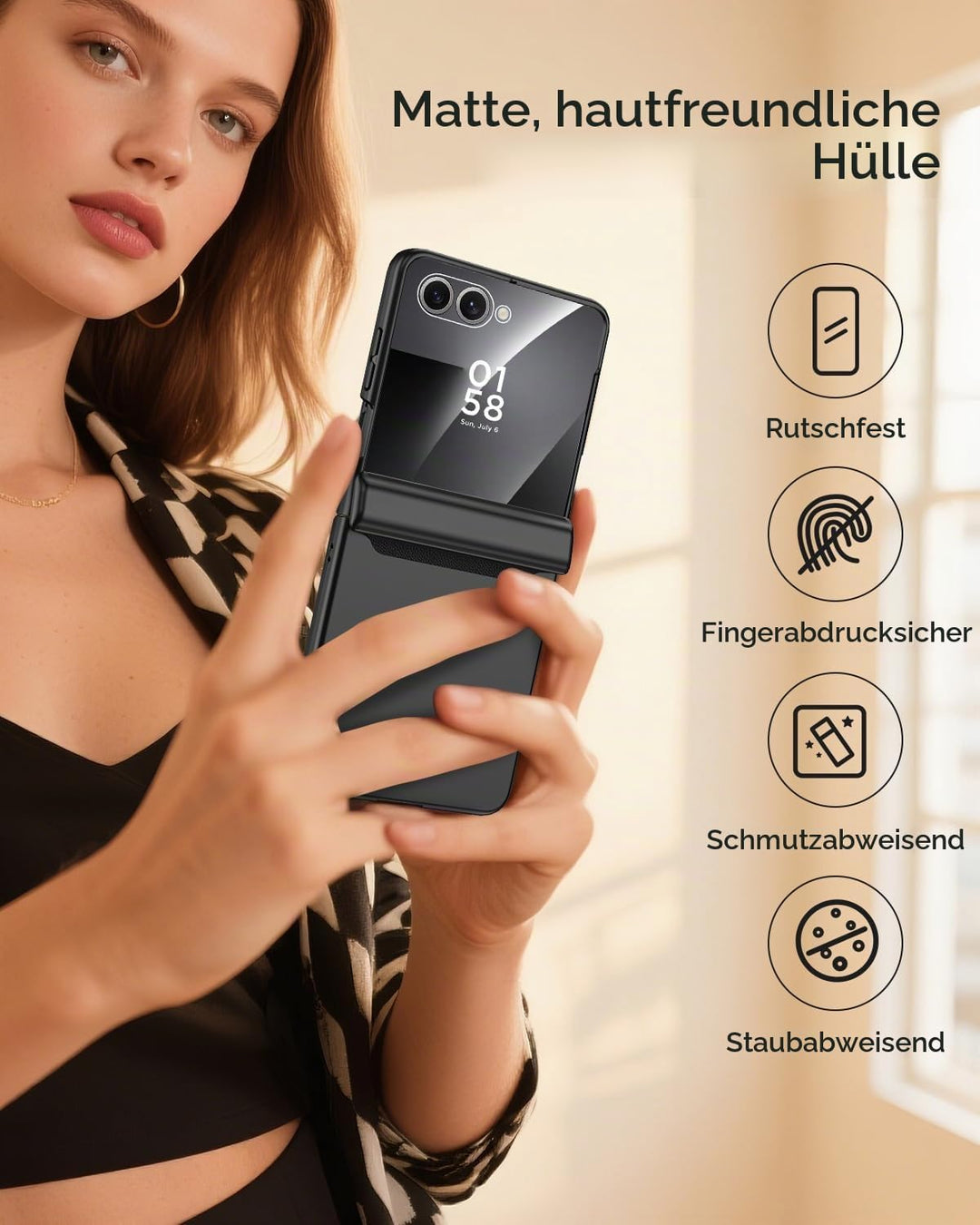 Miimall Kompatibel mit Samsung Galaxy Z Flip 7 Hülle mit Scharnierschutz Magnetischer [Externer Bild