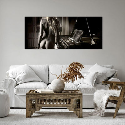 Wandbilder Dekoration Wohnzimmer Frau Nackt Geheimnis Panorama Bilder auf Leinwand 120x50cm Leinwand