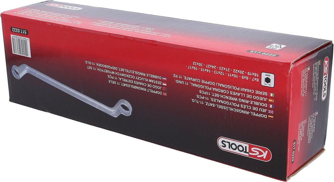 KS Tools 517.0222 CLASSIC Doppel-Ringschlüssel-Satz, gekröpft, 11-tlg. 6-32mm