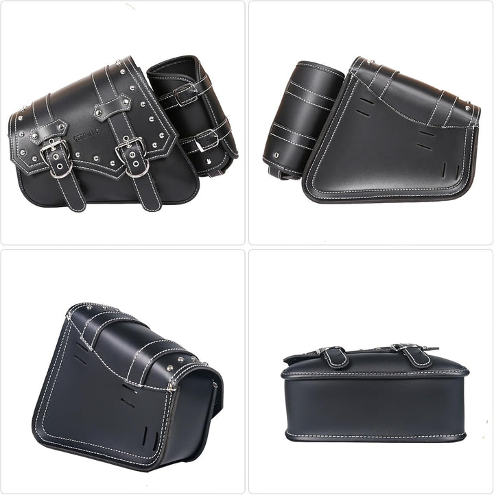 Motorrad-Satteltaschen– Satteltaschen Softail PVC Leder für Harley Sportster Wasserdicht,seitliche W