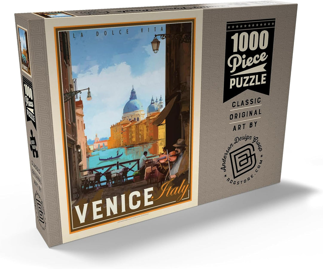 Italien, Venedig: La Dolce Vita, Vintage Poster - Premium 1000 Teile Puzzle - MyPuzzle Sonderkollekt