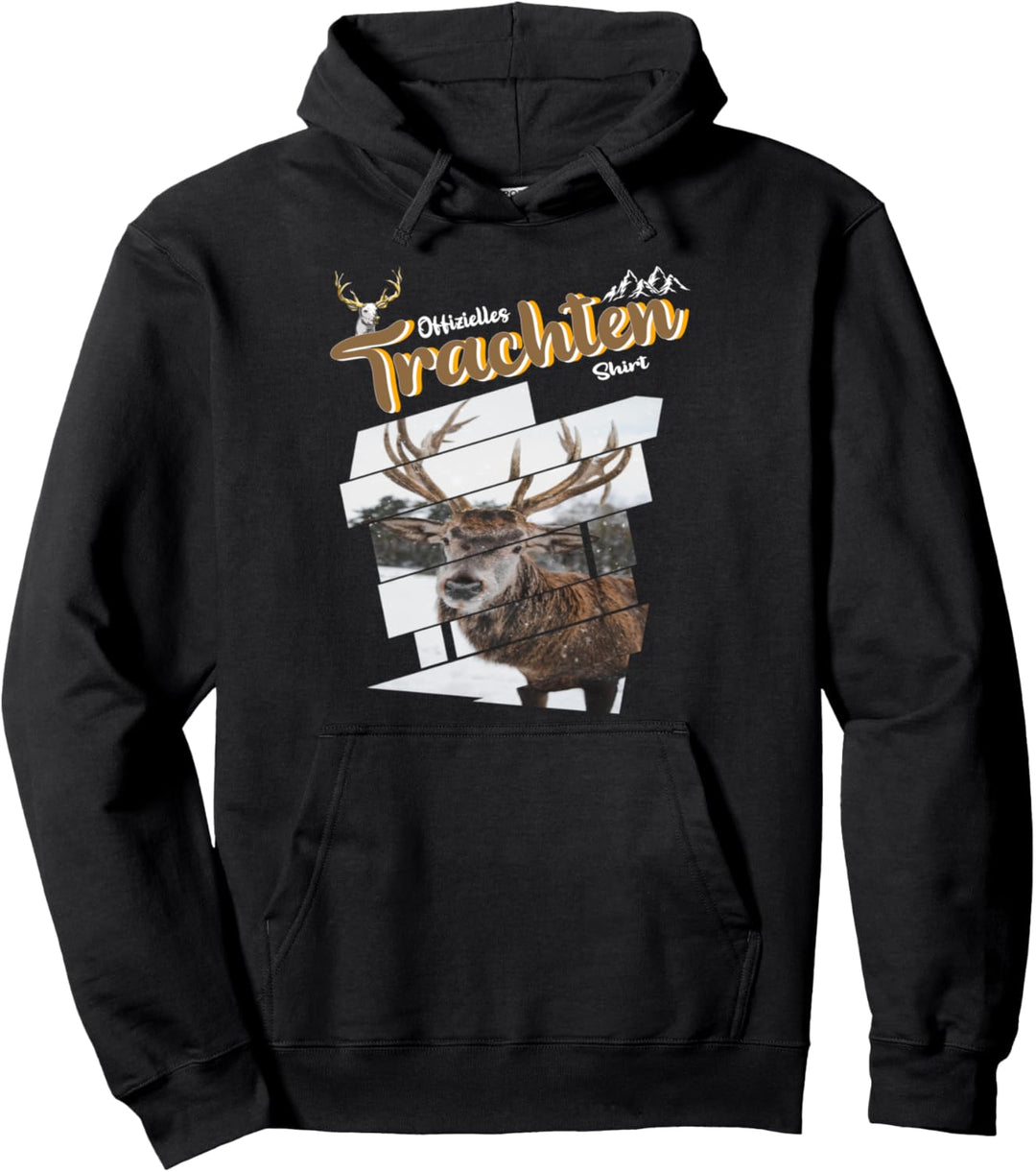 Lederhose Tracht Offizielles Trachtenshirt mit Hirsch Motiv Pullover Hoodie