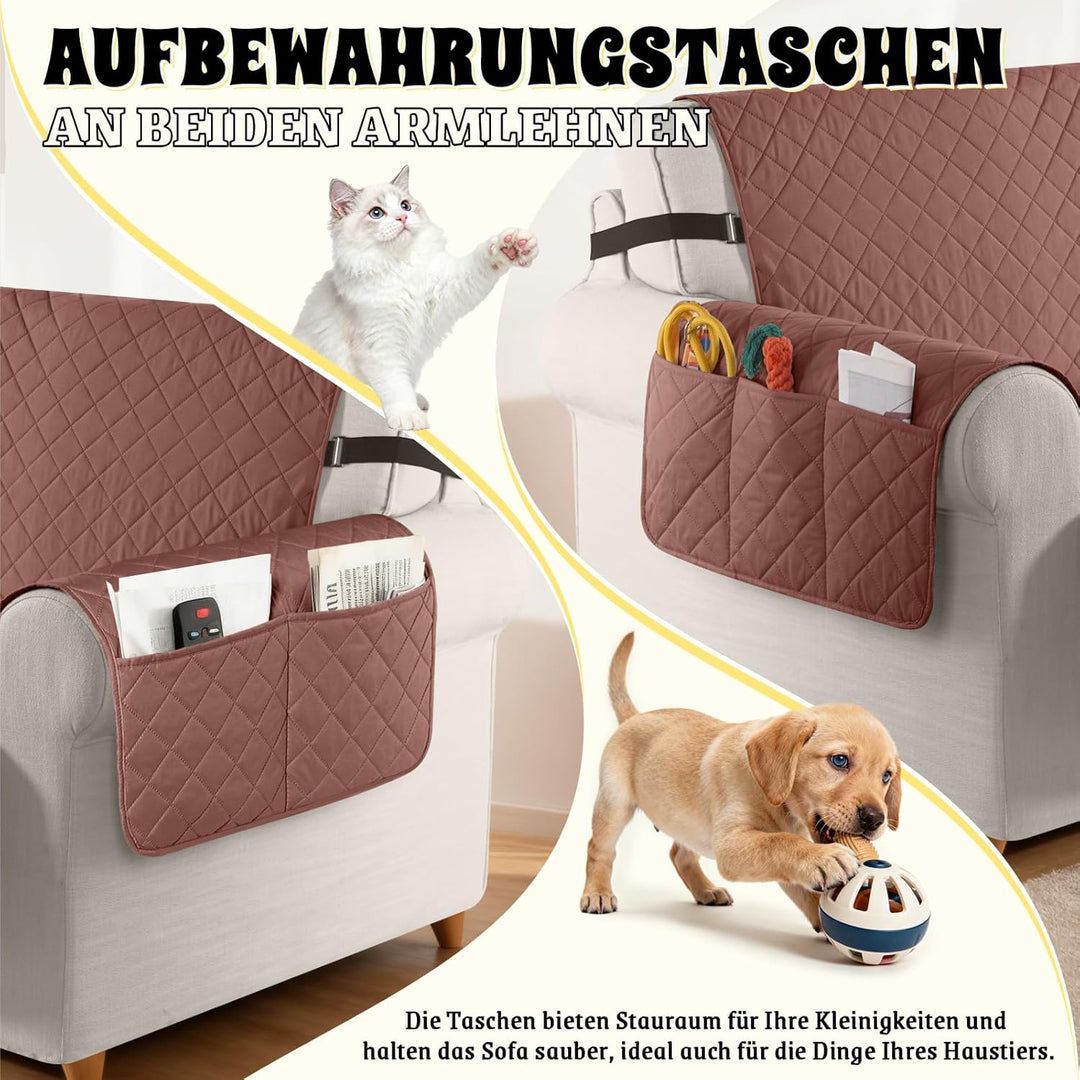 TAOCOCO Sofa Überzug, Sofabezug Wasserdicht Mit Gummiband，Wohnzimmer Anti-Rutsch Gepolsterter Sofasc