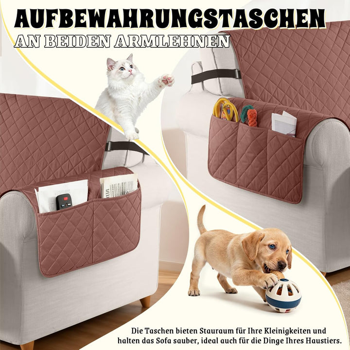 TAOCOCO Sofa Überzug, Sofabezug Wasserdicht Mit Gummiband，Wohnzimmer Anti-Rutsch Gepolsterter Sofasc