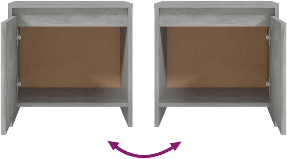 FIRBNUS Bedside Table Nachtkonsole Beistelltisch mit Stauraum Night Stand Nachttische 2er Set Betong