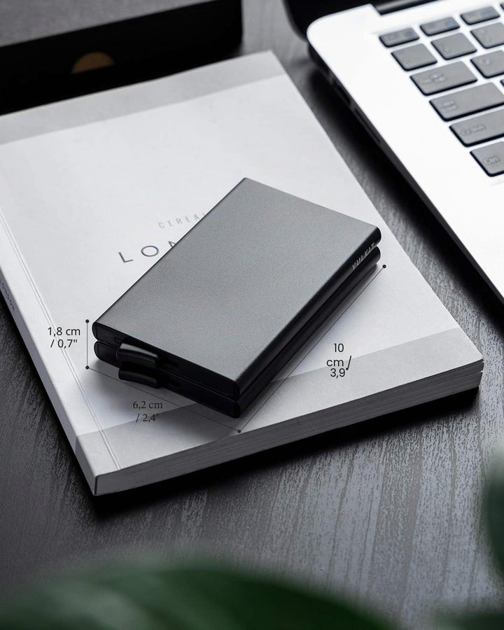 VULKIT Kartenetui Metall mit RFID NFC Schutz Karten Geldbörse Herren Geldbeutel Doppelt Karten Etui
