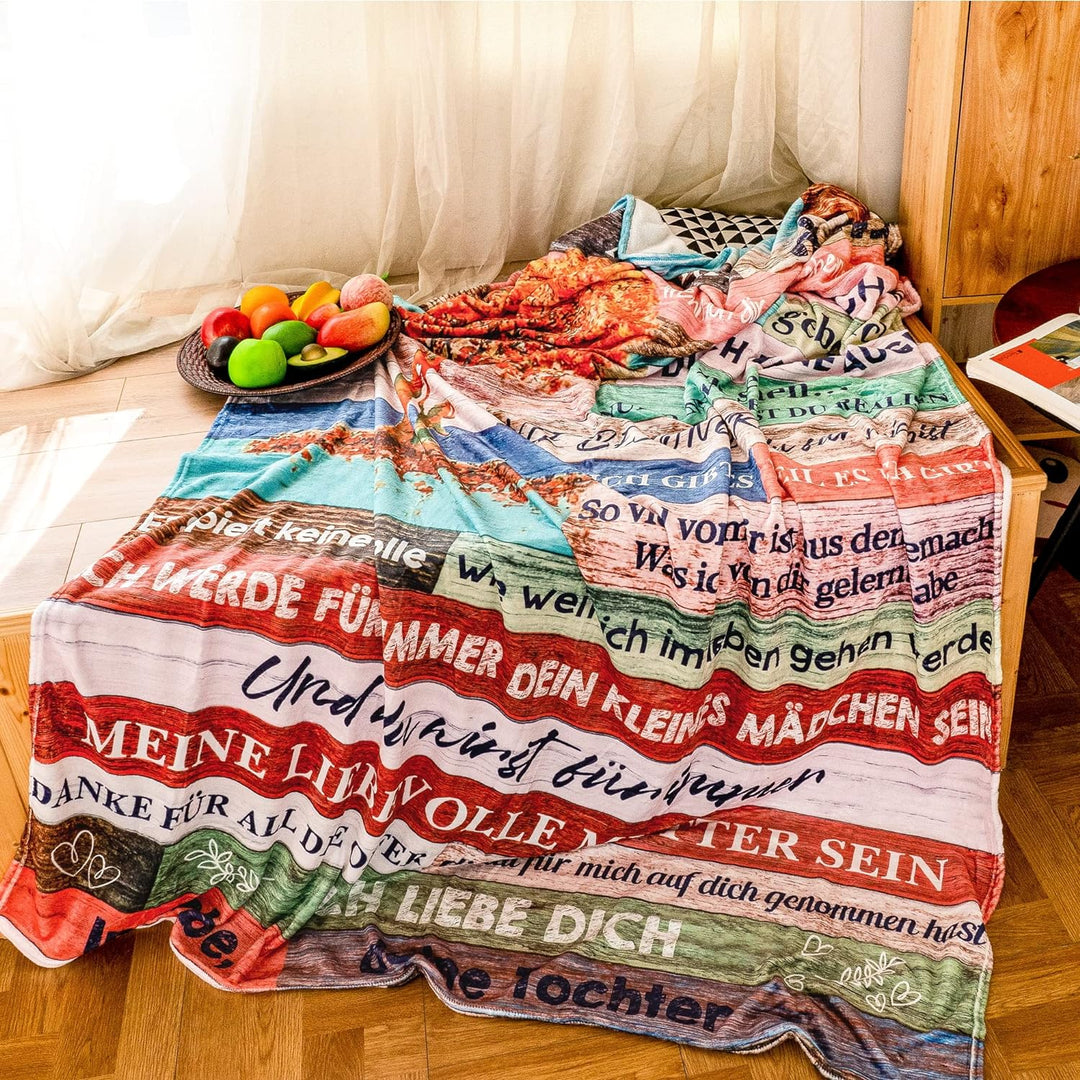 KEMEILA Personalisierte Plüschdecke Für Meine Mutter, Muttertags-Plüschdeckengeschenk (80"x 60", Toc