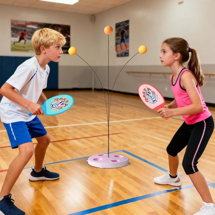 Tischtennis-Trainingsgerät Alle Altersgruppen interaktives Schläger Set | Tischtennis-Elastikschaft-